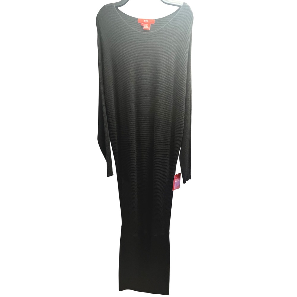 ETC Obsidian Maxi Sweater Dress Womens S Black New Wool Blend Batwing Sleeve New